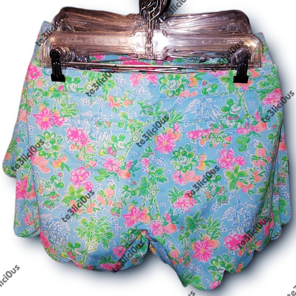 DISNEY PARKS LILY PULITZER MICKEY MINNIE BUTTERCUP SHORTS - Picture 2 of 3